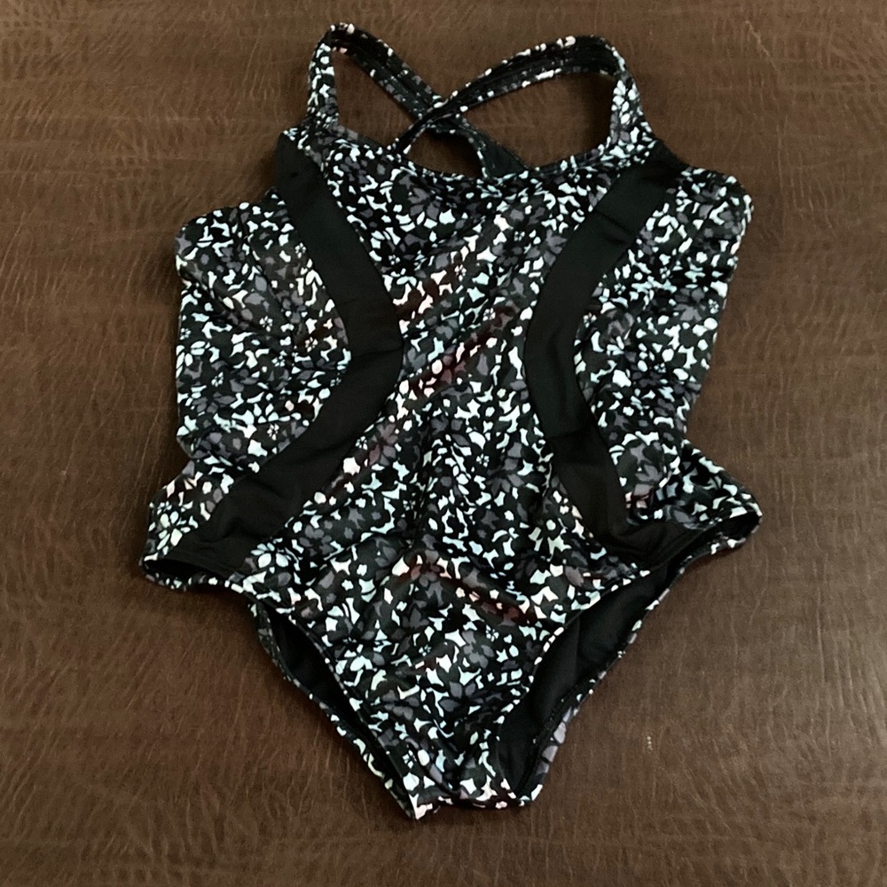 Black and White Patterned Swimsuit